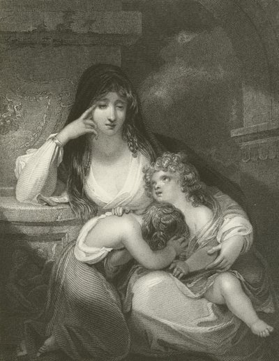エドワード・フィッツジェラルド卿の未亡人と彼女の子供たち、パメラ・フィッツジェラルド夫人 作： George Romney